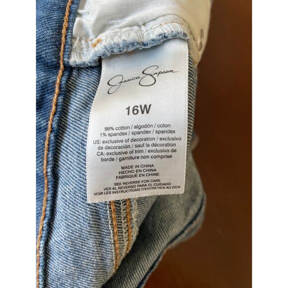 JESSICA SIMPSON, SIZE 16W BLUE JEANS HIGH RISE SLIM STRAIGHT - Picture 6 of 10